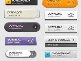 网页下载按钮打包PSD素材