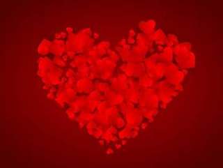 美丽的爱红色的心矢量设计插画