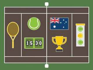  澳大利亚网球矢量图