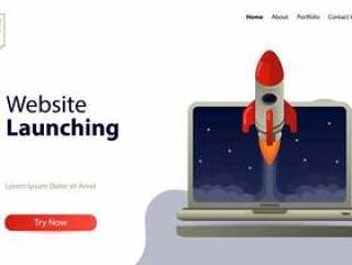 Landing page template website launching