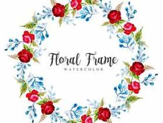 Watercolor Floral Frame Background