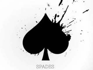 黑桃符号与墨水飞溅