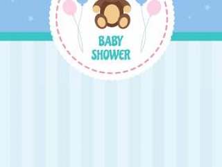 婴儿淋浴背景矢量