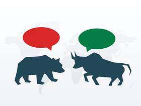 公牛和熊与股市的聊天符号
