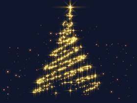 闪亮的闪闪发光创意圣诞树设计