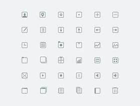 36 thin icons PSD