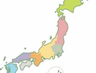日本地図　八地方区分