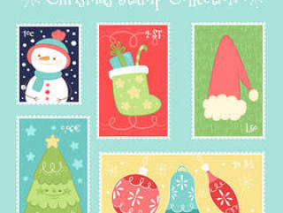 彩绘圣诞邮票