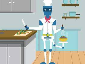 一位机器人厨师