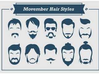 Movember发型矢量