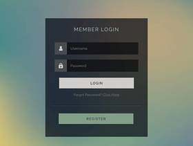 黑暗的主题成员登录表单UI设计