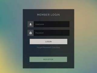 黑暗的主题成员登录表单UI设计