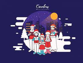 快乐的Carolers矢量