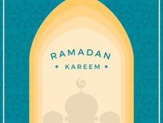 平的斋月矢量图