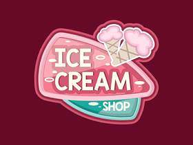 可爱的冰淇淋店标志