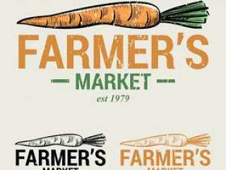 胡萝卜农夫市场标志