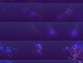 22款时尚潮流梦幻舞台设计紫色背景板展板曲线唯美底纹AI矢量分层素材