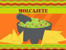 炸玉米饼用Molcajete鲕梨调味汁