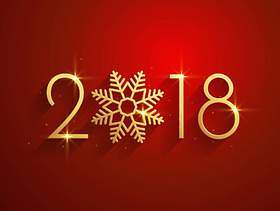 新年快乐2018年红色金色背景设计
