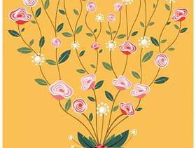 国际妇女节花卉心海报