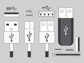 USB端口组装矢量