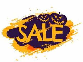 万圣节出售横幅与南瓜