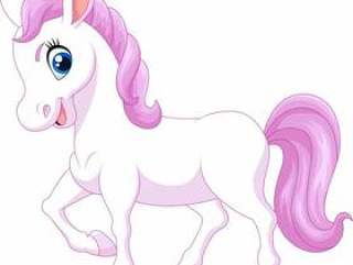 Cartoon funny beautiful pony isolated on white background