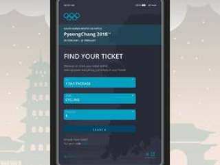 冬季奥运韩国插图。平昌2018电子票概念。移动应用。