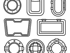 船窗口矢量图标