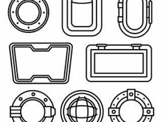 船窗口矢量图标
