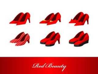红色美容高跟鞋 矢量
