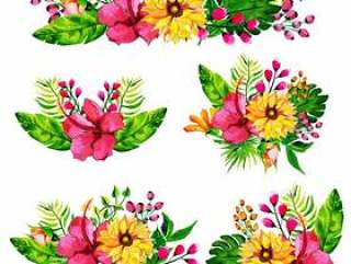 Watercolor Floral bouquets Collection