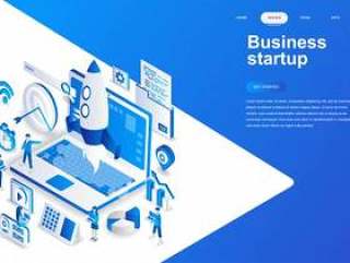 Business startup modern flat design isometric concept.