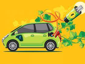 绿色汽车或电子汽车