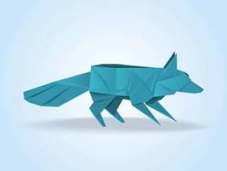 狐狸折纸日本创意装饰插图