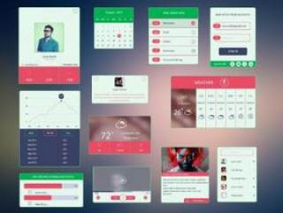 UI KIT psd素材 flat