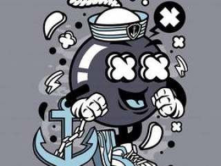 Sailor Bomb Cartoon