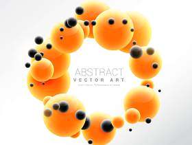 明亮的橙色分子形状3d球体框架背景