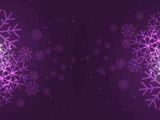 在紫色的雪花背景
