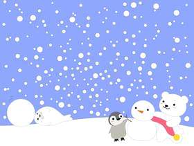 冬天的动物_雪玩