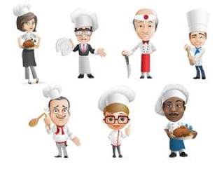 卡通厨师形象—PSD分层素材