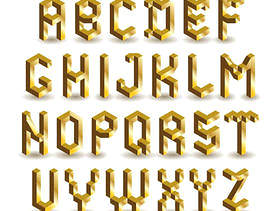 金色立体英文字母
