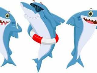 快乐的鲨鱼卡通