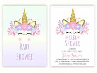 Unicorn floral unicorn decor card baby shower.
