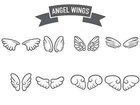 天使的翅膀图标矢量