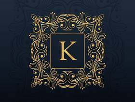 字母K标志的经典花卉会标设计