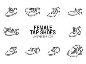 女性踢踏鞋图标矢量