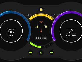 电动汽车仪表板UI矢量