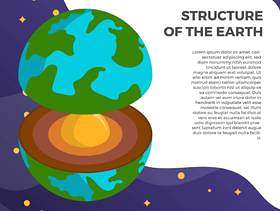 平面极简主义3D地球矢量背景图的结构