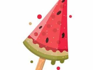 有趣的西瓜冰棒的插图